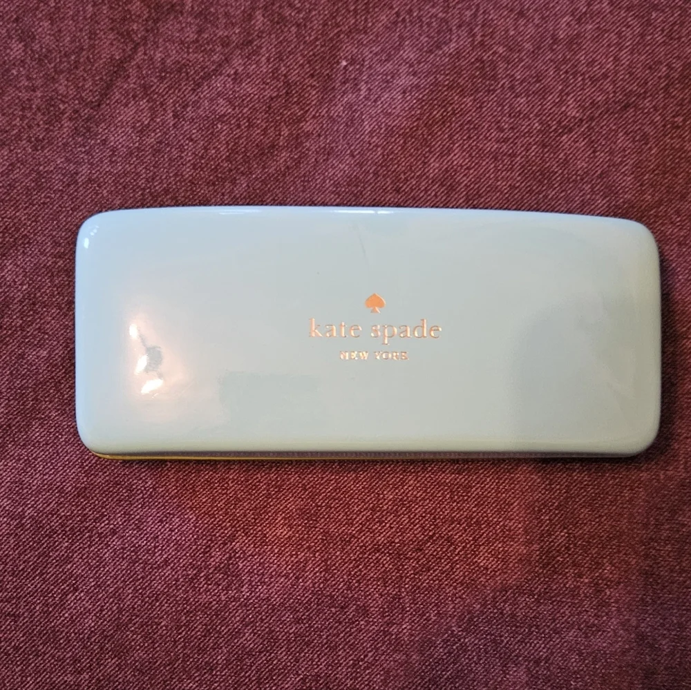 kate spade yellow and light mint eyeglass case